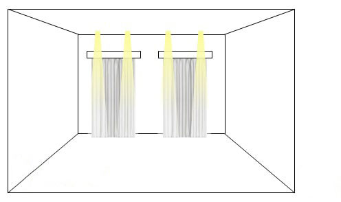 Cửa sổ được chiếu sáng bằng đèn led downlight