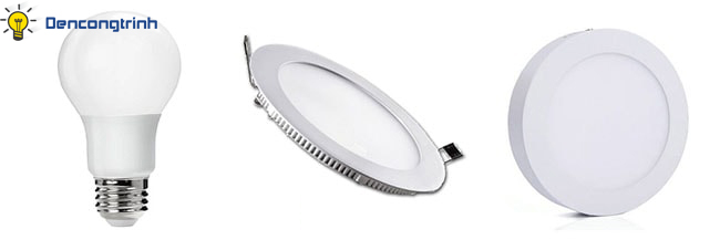 Bóng led búp, đèn led downlight và bóng led ốp trần