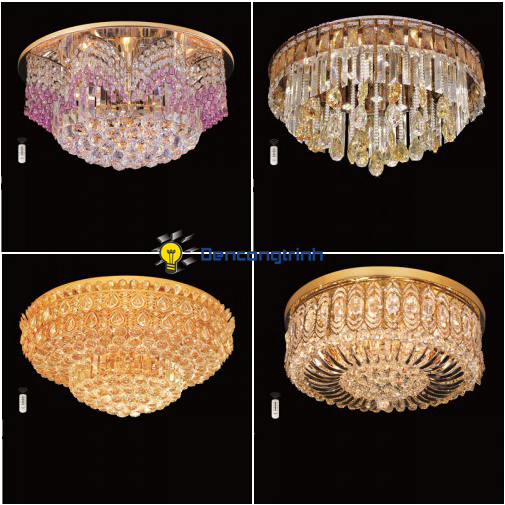 Những chiếc đèn mâm ốp trần pha lê tuyệt vời cho phòng khách