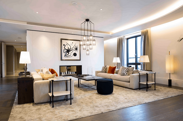 Các kiểu thiết  kế đèn trang trí phòng khách