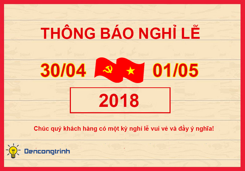 Lịch nghỉ lễ 30/04 và 01/05 năm 2018 của Công ty CPTMSX Thiết Bị Điện Hà Nội