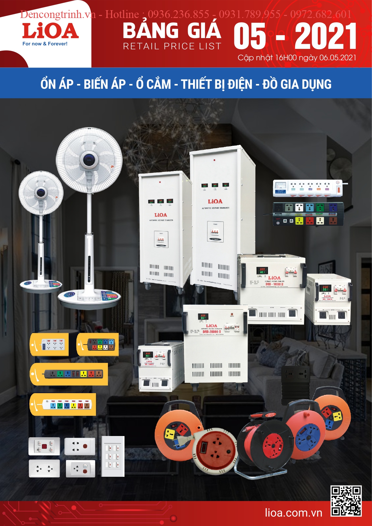 Bảng Giá Thiết Bị Điện Lioa 2021